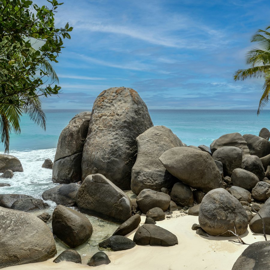 Seychelles turquoise water island extension after an African safari