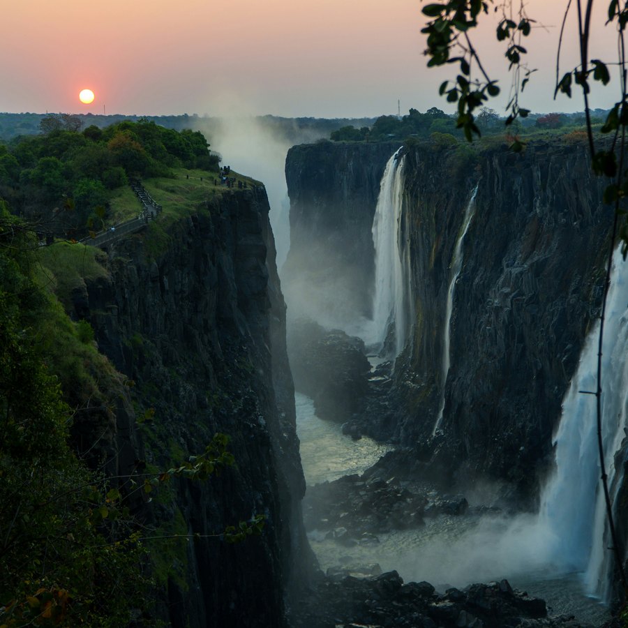 Zimbabwe safari landscape with Victoria Falls and wilderness experiences